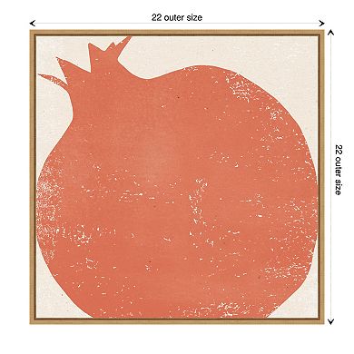 Amanti Art Graphic Fruit I (Pomegranate) Framed Canvas Wall Art