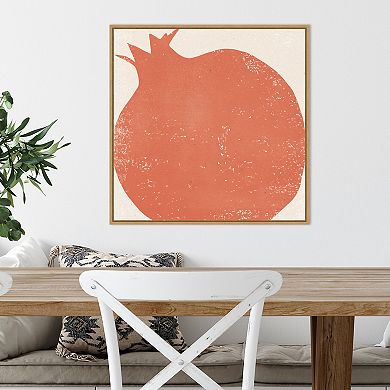 Amanti Art Graphic Fruit I (Pomegranate) Framed Canvas Wall Art