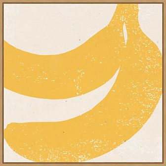 Amanti Art Graphic Fruit II (Banana) Framed Canvas Wall Art