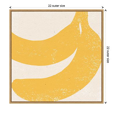 Amanti Art Graphic Fruit II (Banana) Framed Canvas Wall Art