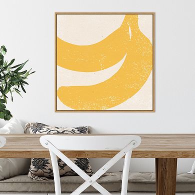 Amanti Art Graphic Fruit II (Banana) Framed Canvas Wall Art