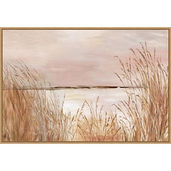 Amanti Art Golden Pink Beach Framed Canvas Wall Art