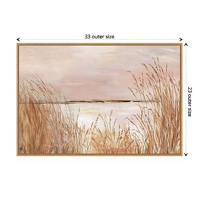 Amanti Art Golden Pink Beach Framed Canvas Wall Art