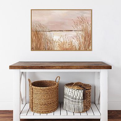 Amanti Art Golden Pink Beach Framed Canvas Wall Art