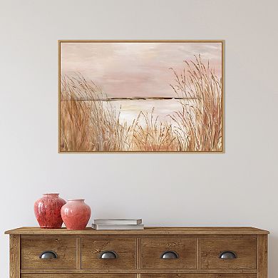 Amanti Art Golden Pink Beach Framed Canvas Wall Art