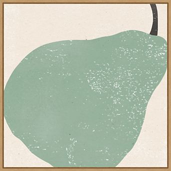 Amanti Art Graphic Fruit IV (Pear) Framed Canvas Wall Art