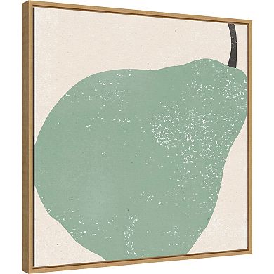 Amanti Art Graphic Fruit IV (Pear) Framed Canvas Wall Art