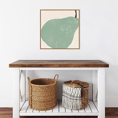 Amanti Art Graphic Fruit IV (Pear) Framed Canvas Wall Art