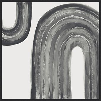 Amanti Art Gray Rainbow I Framed Canvas Wall Art