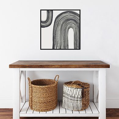 Amanti Art Gray Rainbow I Framed Canvas Wall Art