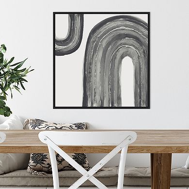 Amanti Art Gray Rainbow I Framed Canvas Wall Art