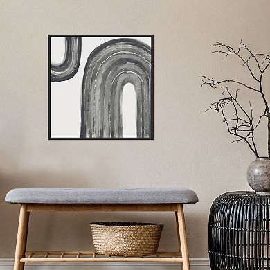 Amanti Art Gray Rainbow I Framed Canvas Wall Art