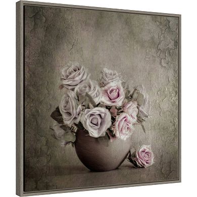 Amanti Art Love and Roses Framed Canvas Wall Art Print
