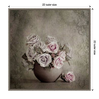 Amanti Art Love and Roses Framed Canvas Wall Art Print