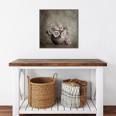 Amanti Art Love and Roses Framed Canvas Wall Art Print