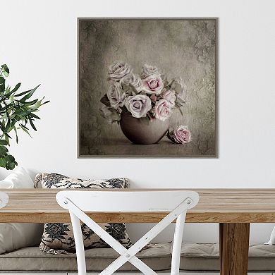 Amanti Art Love and Roses Framed Canvas Wall Art Print