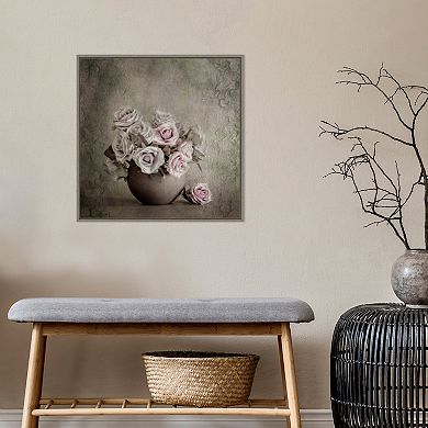Amanti Art Love and Roses Framed Canvas Wall Art Print