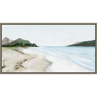 Amanti Art Kiss from a Wave (Beach) Framed Canvas Wall Art