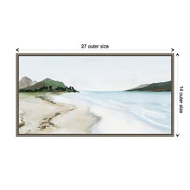 Amanti Art Kiss from a Wave (Beach) Framed Canvas Wall Art