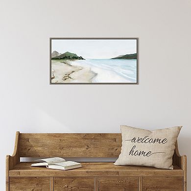 Amanti Art Kiss from a Wave (Beach) Framed Canvas Wall Art
