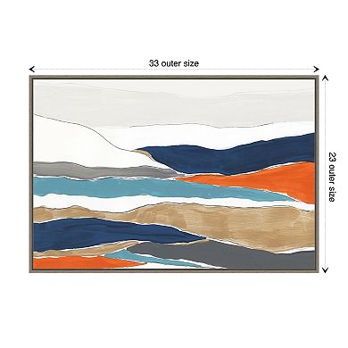 Amanti Art Orange Rolling Hills II Framed Canvas Wall Art Print