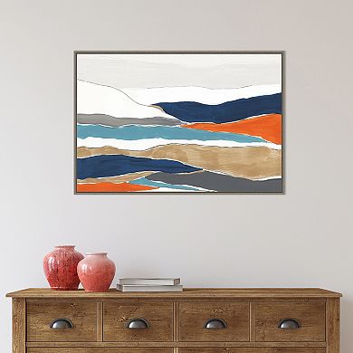 Amanti Art Orange Rolling Hills II Framed Canvas Wall Art Print