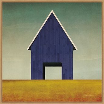 Amanti Art Navy Barn Summer by Ryan Fowler Framed Canvas Wall Art Print