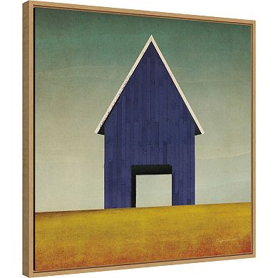 Amanti Art Navy Barn Summer by Ryan Fowler Framed Canvas Wall Art Print