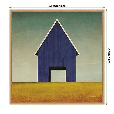 Amanti Art Navy Barn Summer by Ryan Fowler Framed Canvas Wall Art Print