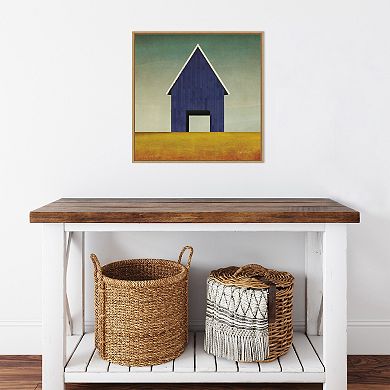 Amanti Art Navy Barn Summer by Ryan Fowler Framed Canvas Wall Art Print