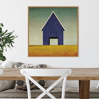 Amanti Art Navy Barn Summer by Ryan Fowler Framed Canvas Wall Art Print