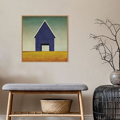 Amanti Art Navy Barn Summer by Ryan Fowler Framed Canvas Wall Art Print