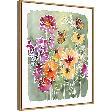 Amanti Art Monarchs and Blooms by Katrina Pete Framed Canvas Wall Art