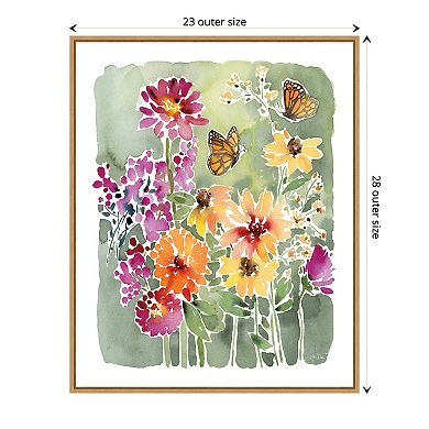 Amanti Art Monarchs and Blooms by Katrina Pete Framed Canvas Wall Art