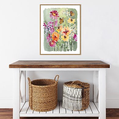 Amanti Art Monarchs and Blooms by Katrina Pete Framed Canvas Wall Art