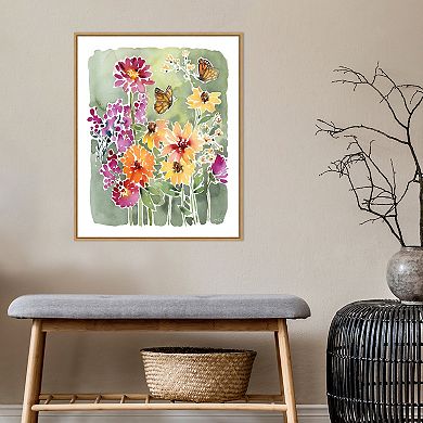 Amanti Art Monarchs and Blooms by Katrina Pete Framed Canvas Wall Art
