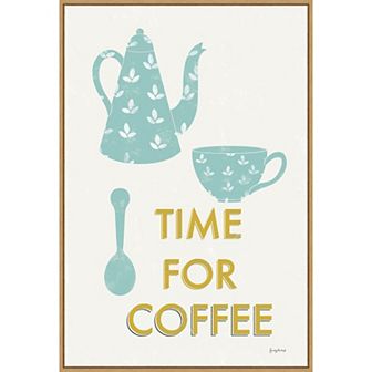 Amanti Art "Time for Coffee" Retro Kitchen Coffee III Framed Canvas Wall Art