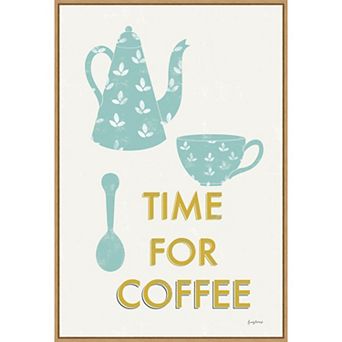 Amanti Art "Time for Coffee" Retro Kitchen Coffee III Framed Canvas Wall Art