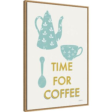Amanti Art "Time for Coffee" Retro Kitchen Coffee III Framed Canvas Wall Art