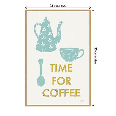 Amanti Art "Time for Coffee" Retro Kitchen Coffee III Framed Canvas Wall Art