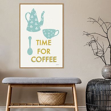 Amanti Art "Time for Coffee" Retro Kitchen Coffee III Framed Canvas Wall Art