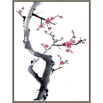 Amanti Art Plum Blossom Branch I by Rae Parker Framed Canvas Wall Art Print
