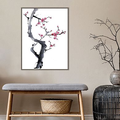 Amanti Art Plum Blossom Branch I by Rae Parker Framed Canvas Wall Art Print