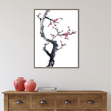 Amanti Art Plum Blossom Branch I by Rae Parker Framed Canvas Wall Art Print