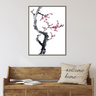 Amanti Art Plum Blossom Branch I by Rae Parker Framed Canvas Wall Art Print