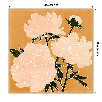 Amanti Art Modern Peonies II by Emma Scarvey Framed Canvas Wall Art