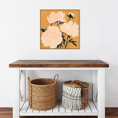 Amanti Art Modern Peonies II by Emma Scarvey Framed Canvas Wall Art