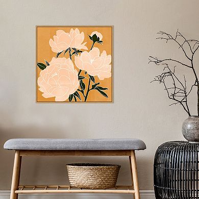 Amanti Art Modern Peonies II by Emma Scarvey Framed Canvas Wall Art
