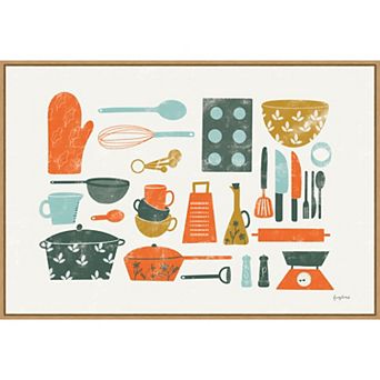Amanti Art Retro Kitchen I Framed Canvas Wall Art