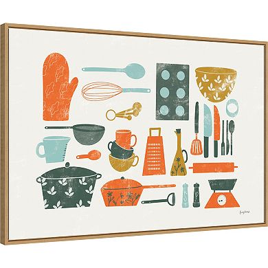 Amanti Art Retro Kitchen I Framed Canvas Wall Art